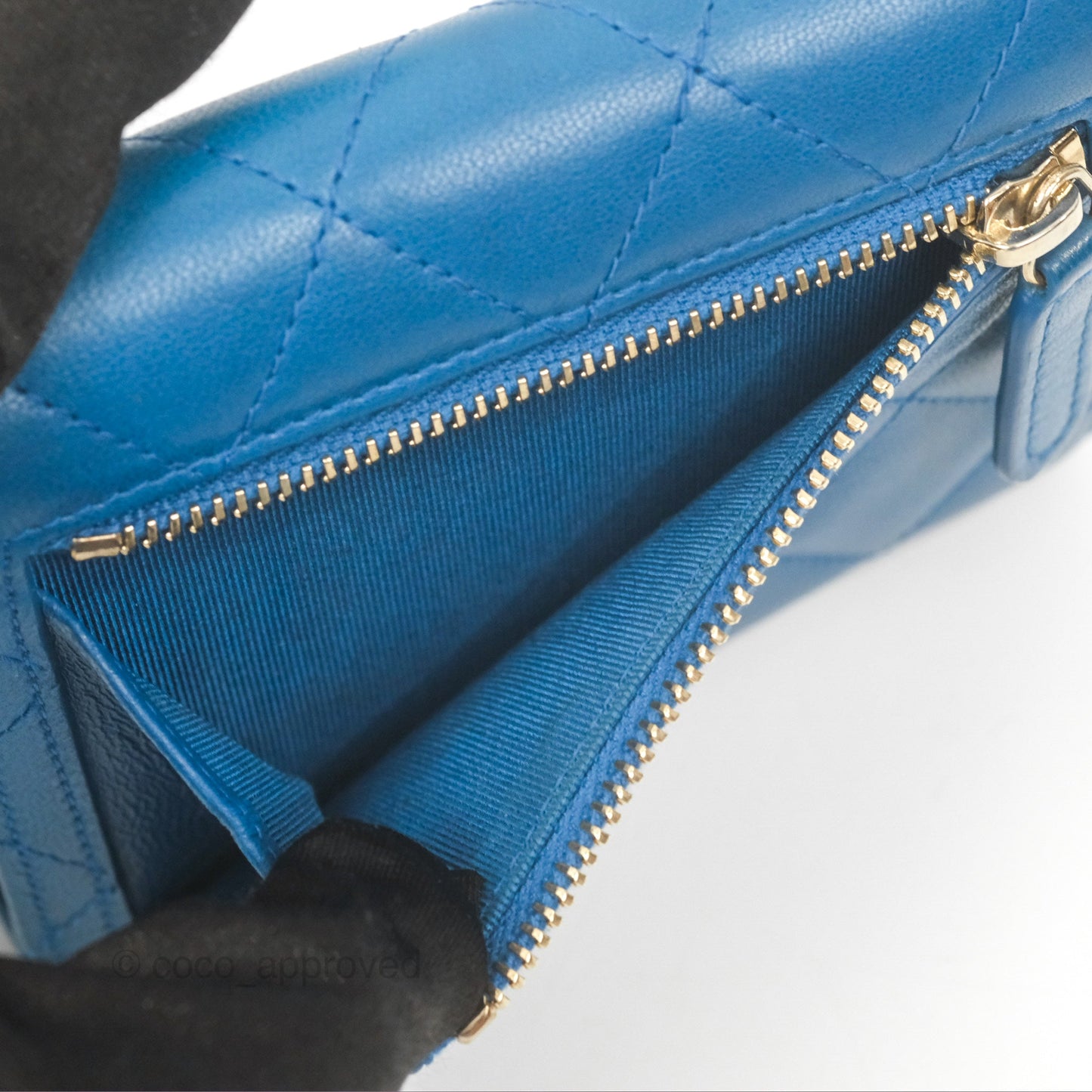 Chanel Classic Short Flap Wallet Blue Lambskin Gold Hardware