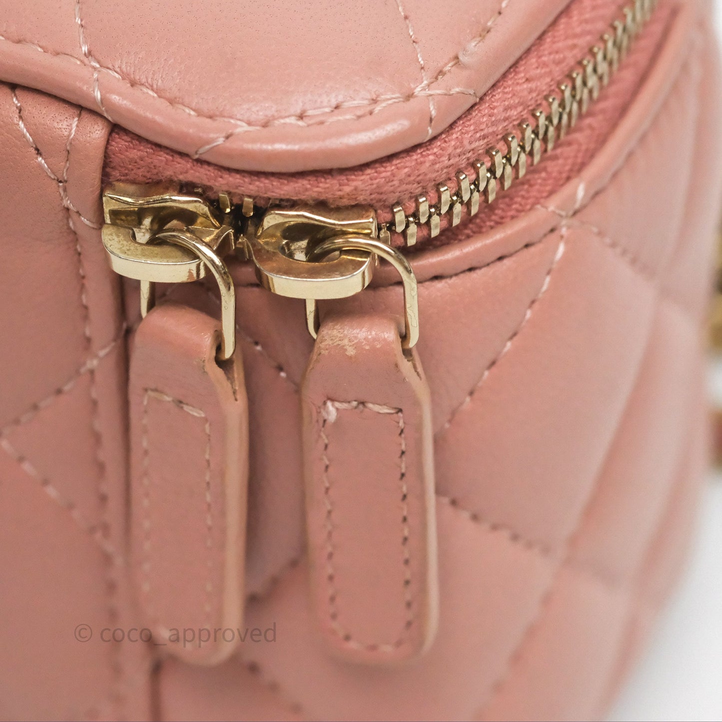 Chanel Mini Pearl Crush Vanity With Chain Pink Gold Hardware