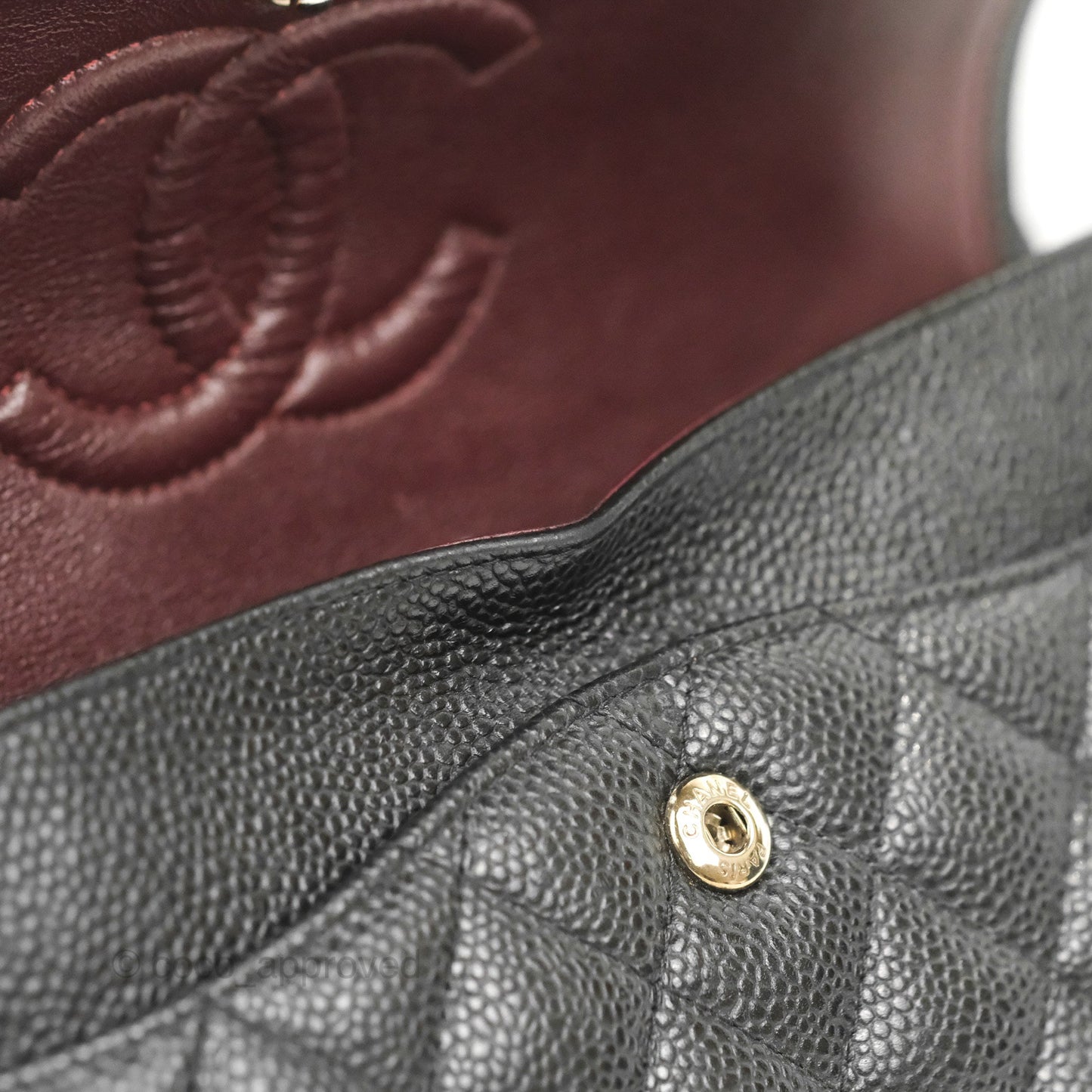 Chanel Classic M/L Medium Flap Quilted Black Caviar Silver Hardware