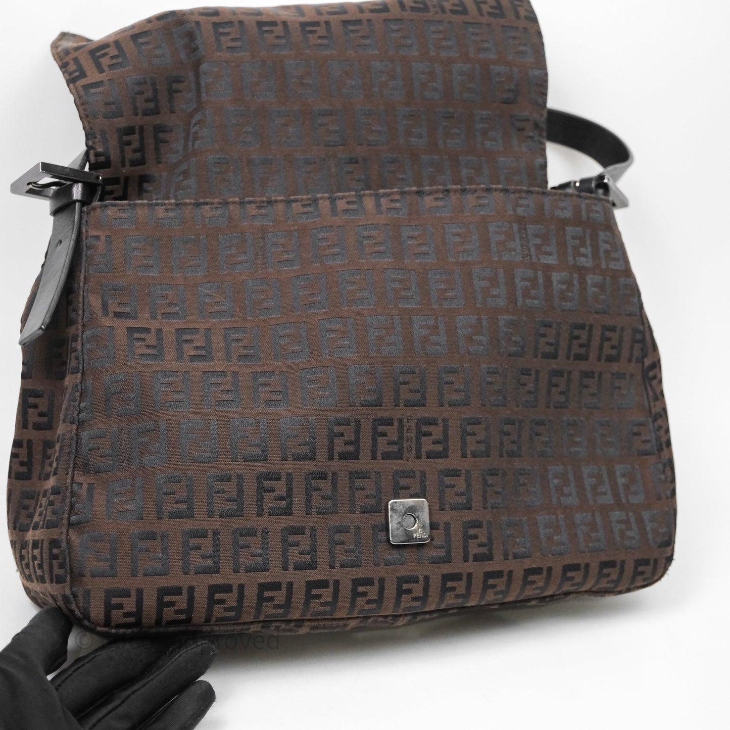 Fendi Vintage Mamma Baguette Bag Zucchino Dark Brown/ Black