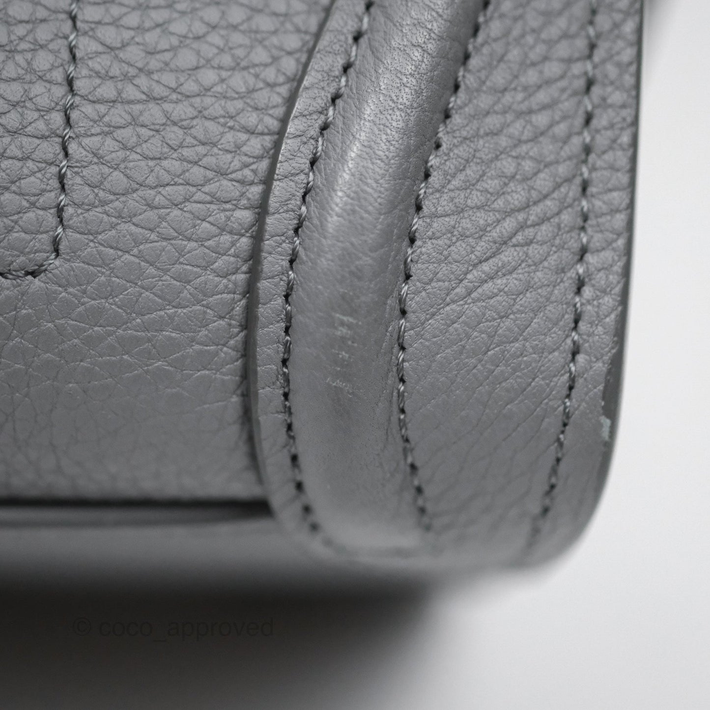 Celine Nano Luggage Bag Grey Drummed Calfskin