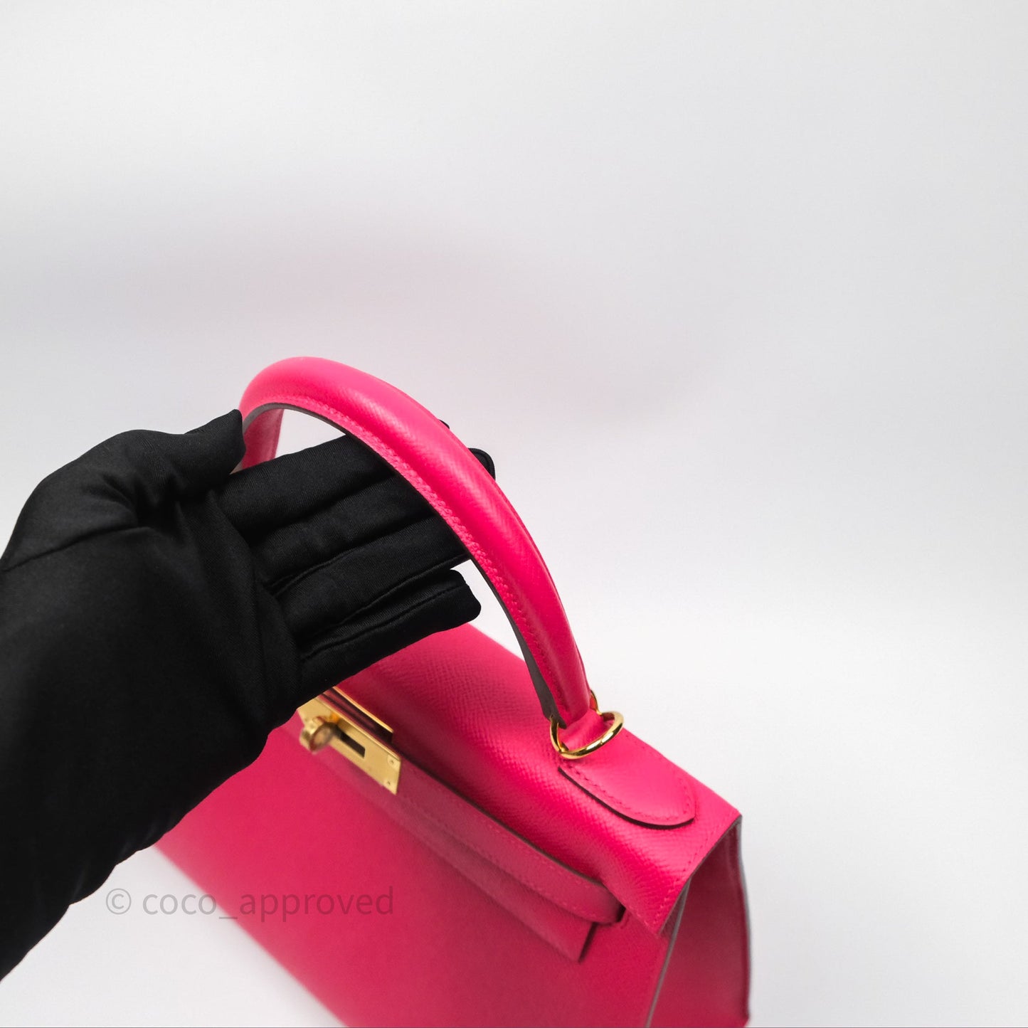 Hermès Kelly 28 Sellier Rose Extreme I6 Epsom Gold Hardware