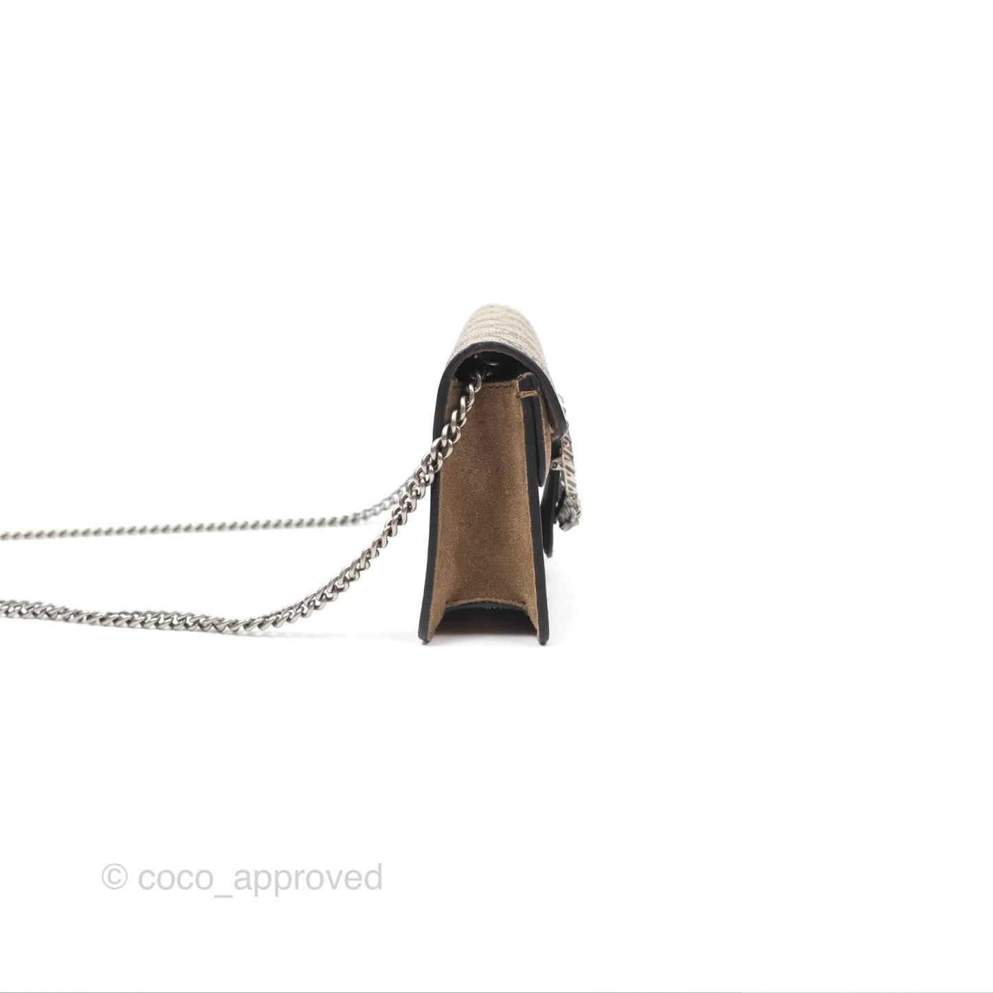 Gucci Dionysus GG Supreme Super Mini Crossbody Bag Ruthenium Hardware