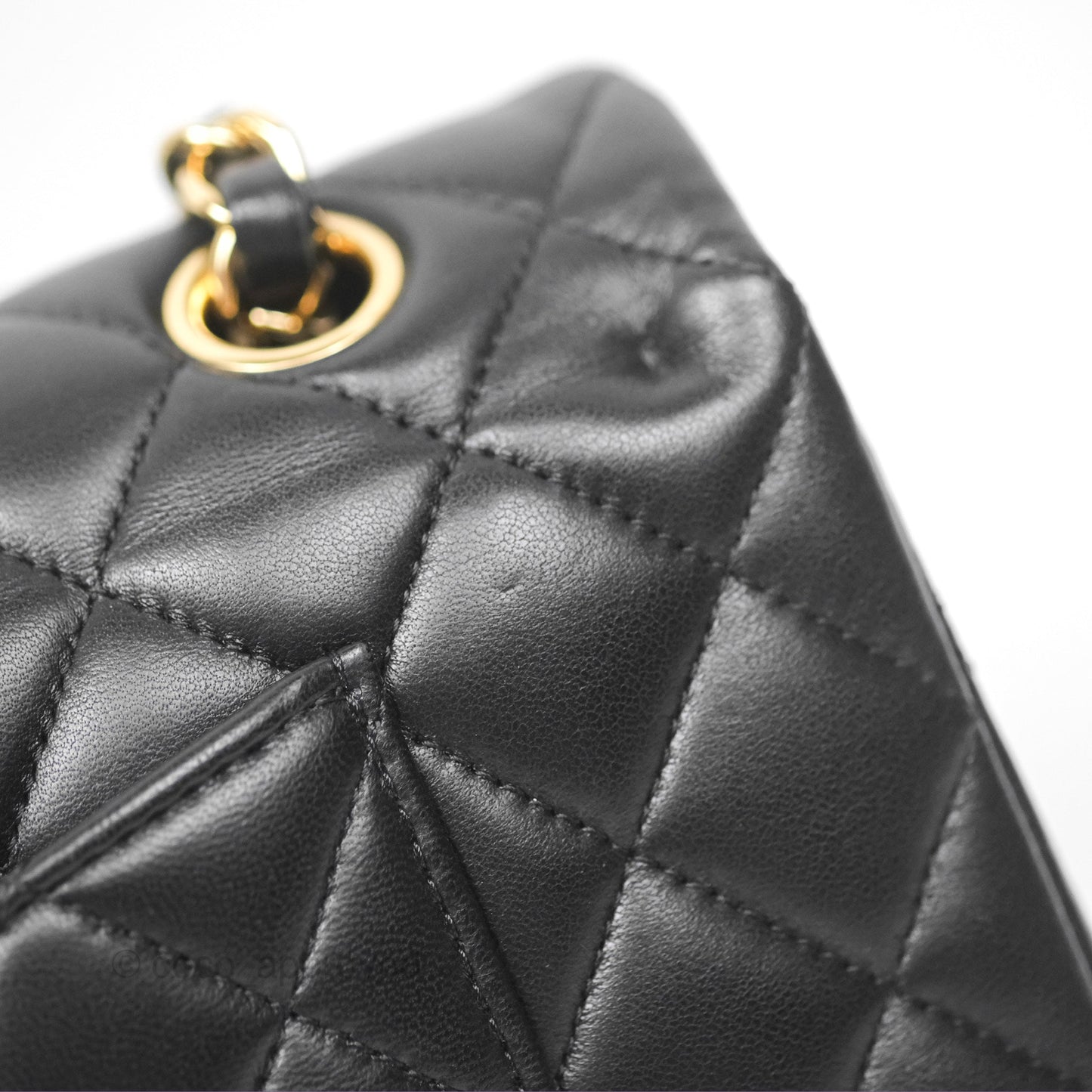 Chanel Classic M/L Medium Flap Quilted Black Lambskin Gold Hardware