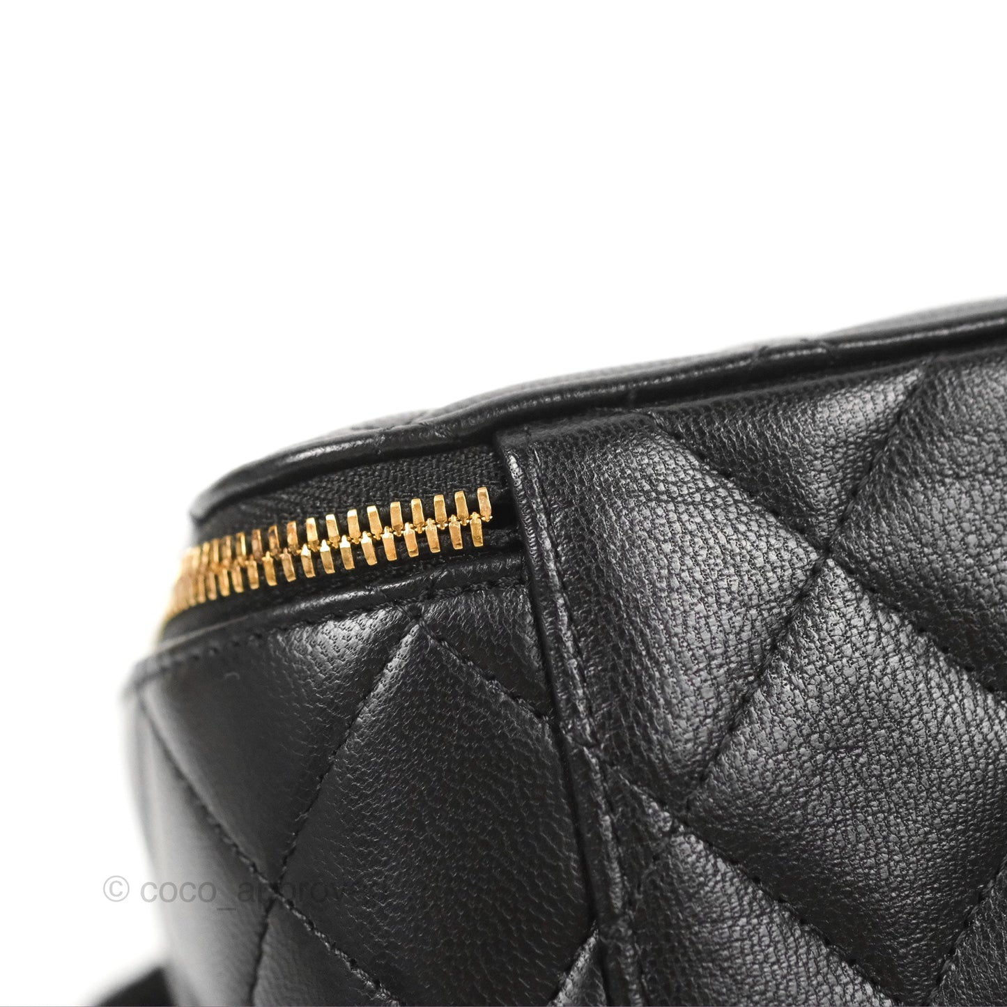 Chanel Vanity With Chain Black Goatskin Aged Gold Hardware
