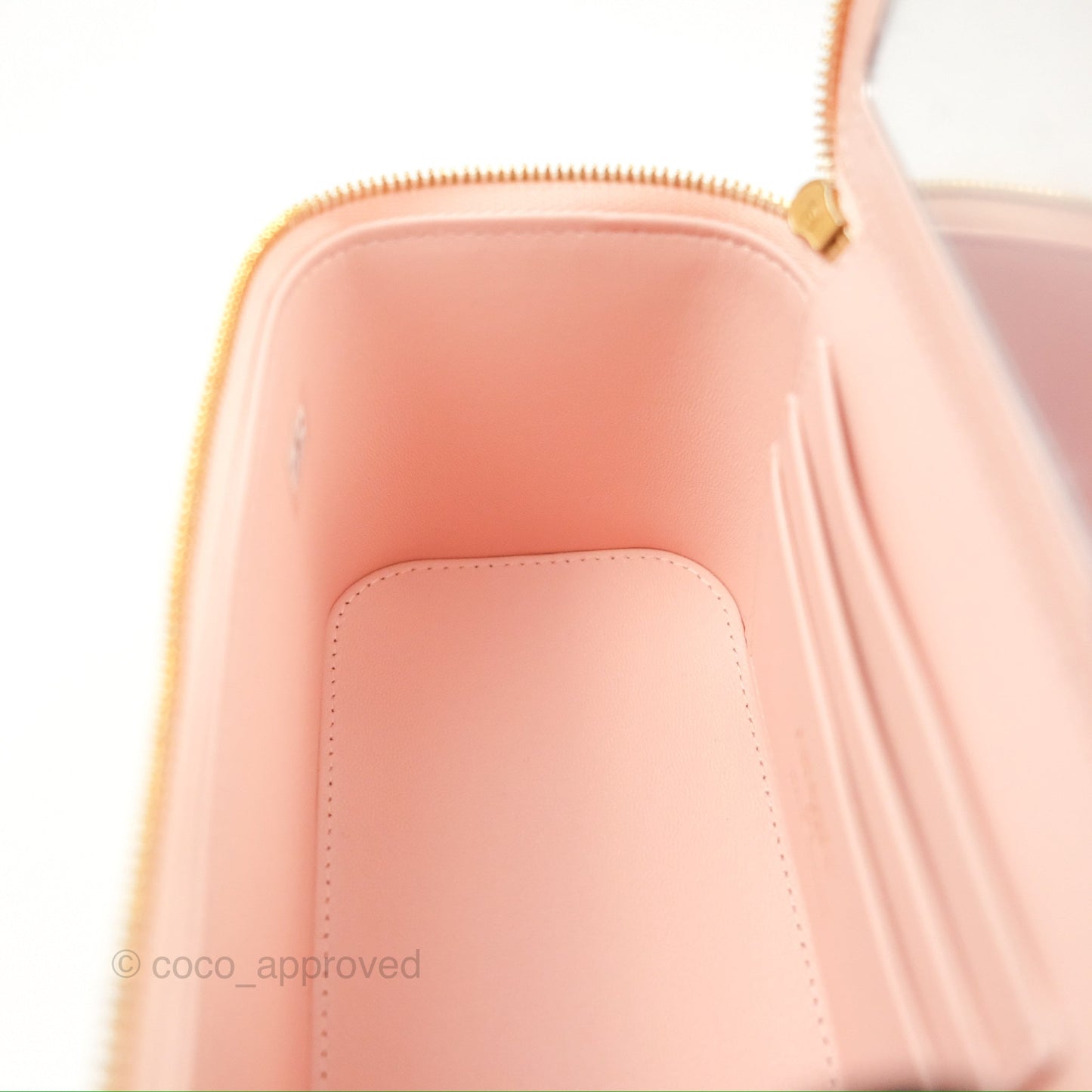 Chanel Vanity Rectangular Top Handle Pink Lambskin Gold Hardware
