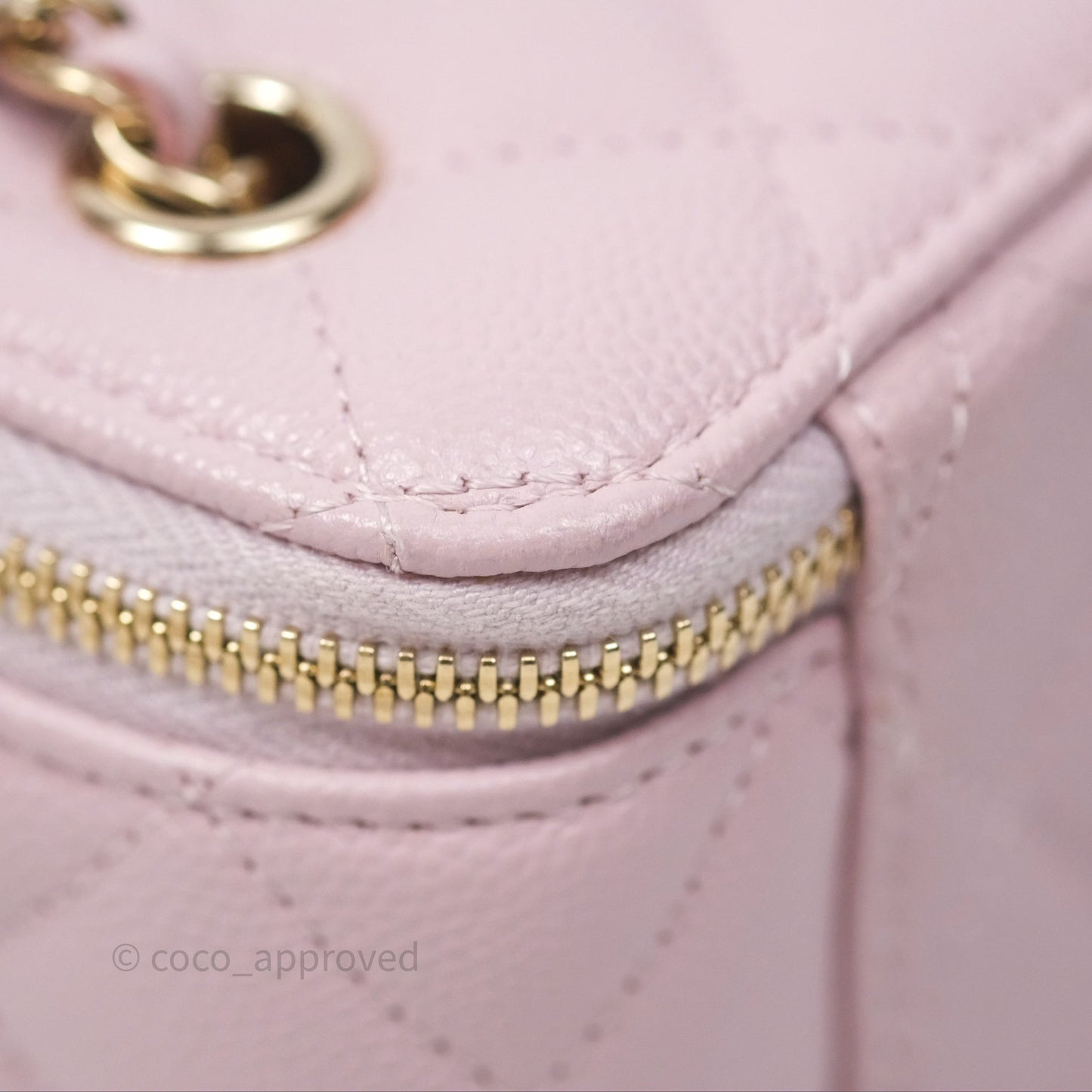 Chanel Mini Vanity With Chain Lilac Caviar Gold Hardware