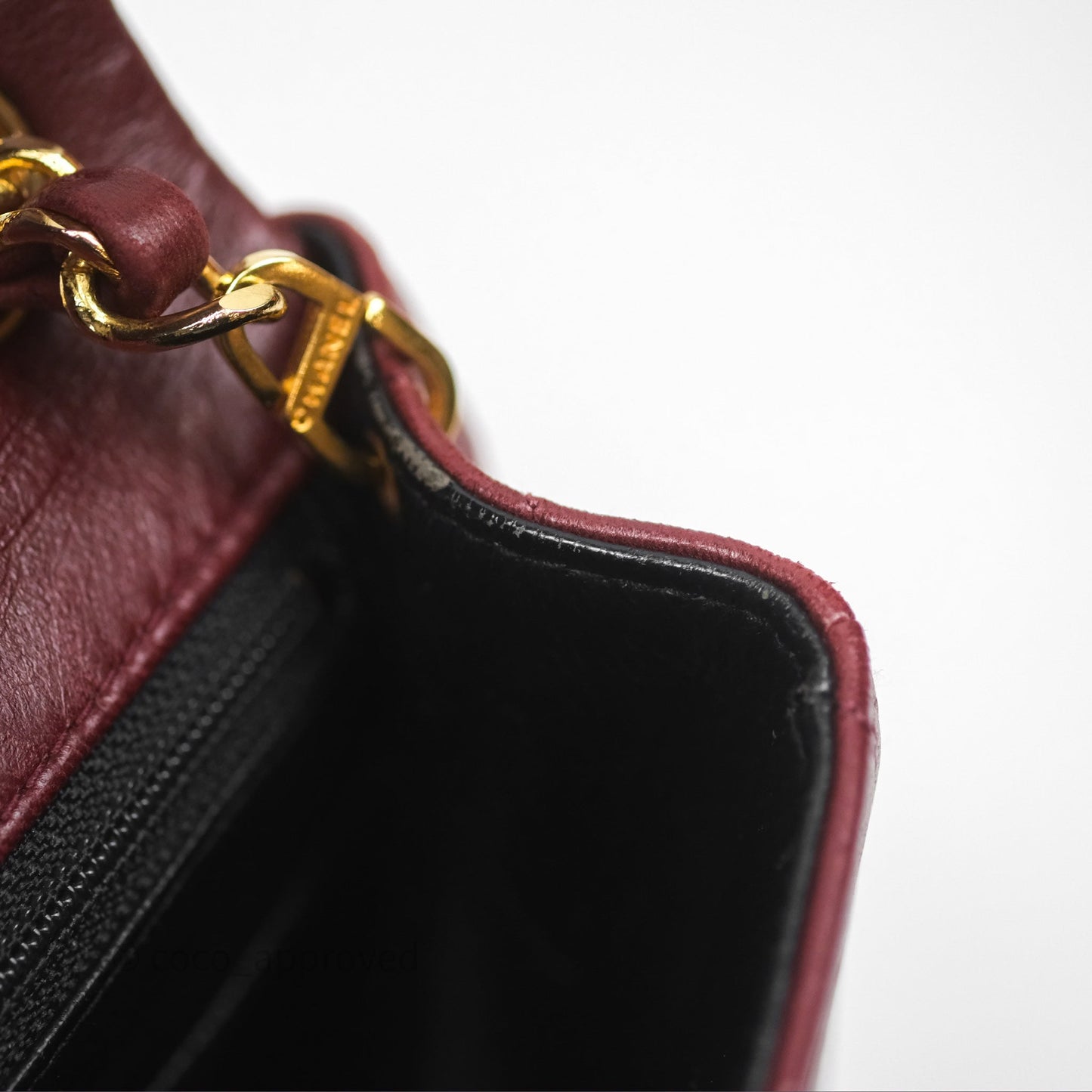 Chanel Vintage Mini Square Burgundy Lambskin 24K Gold Hardware