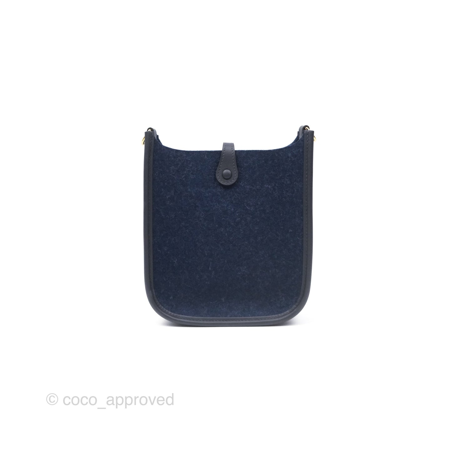 Hermès Mini Evelyne 16 Wooly Bleu Nuit 2Z / Swift Noir 89 Gold Hardware