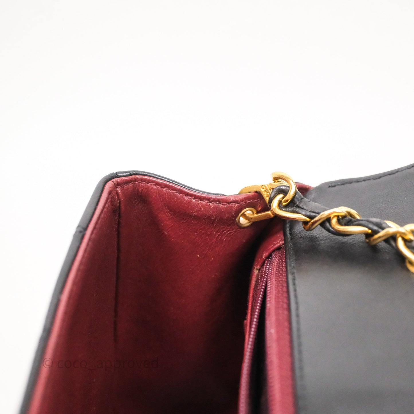 Chanel Vintage Small Classic Diana Flap Bag Black Lambskin 24K Gold Hardware