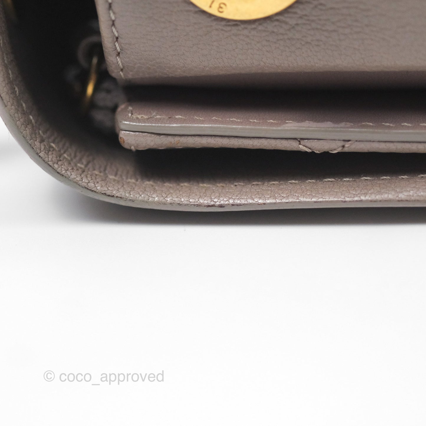 Chanel Coco Curve Flap Burnished Lilac Grey Calfskin Goatskin Antique Gold Hardware