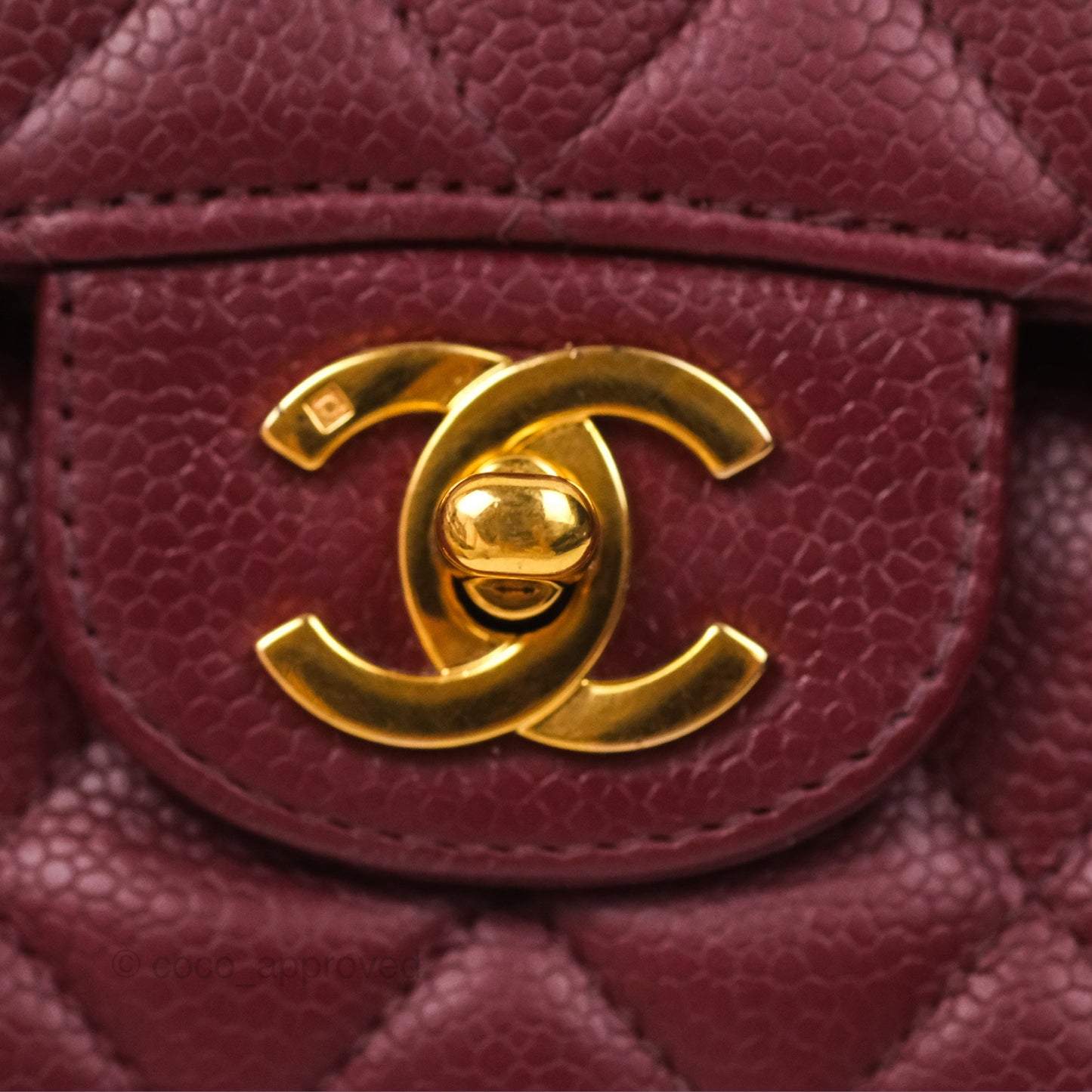 Chanel Vintage Classic Small S/M Flap Burgundy Caviar 24K Gold Hardware