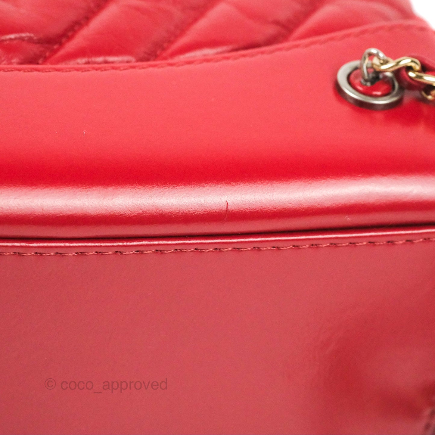 Chanel Small Chevron Gabrielle Backpack Dark Pink Aged Calfskin
