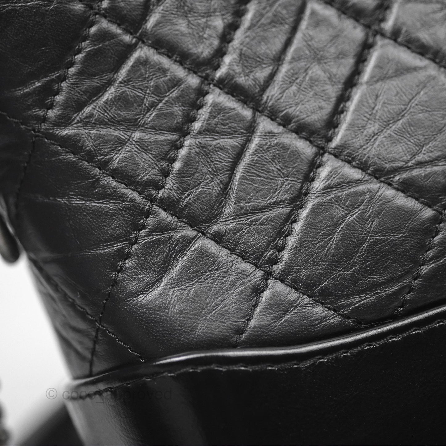 Chanel New Medium Gabrielle Hobo Quilted Black Aged Calfskin