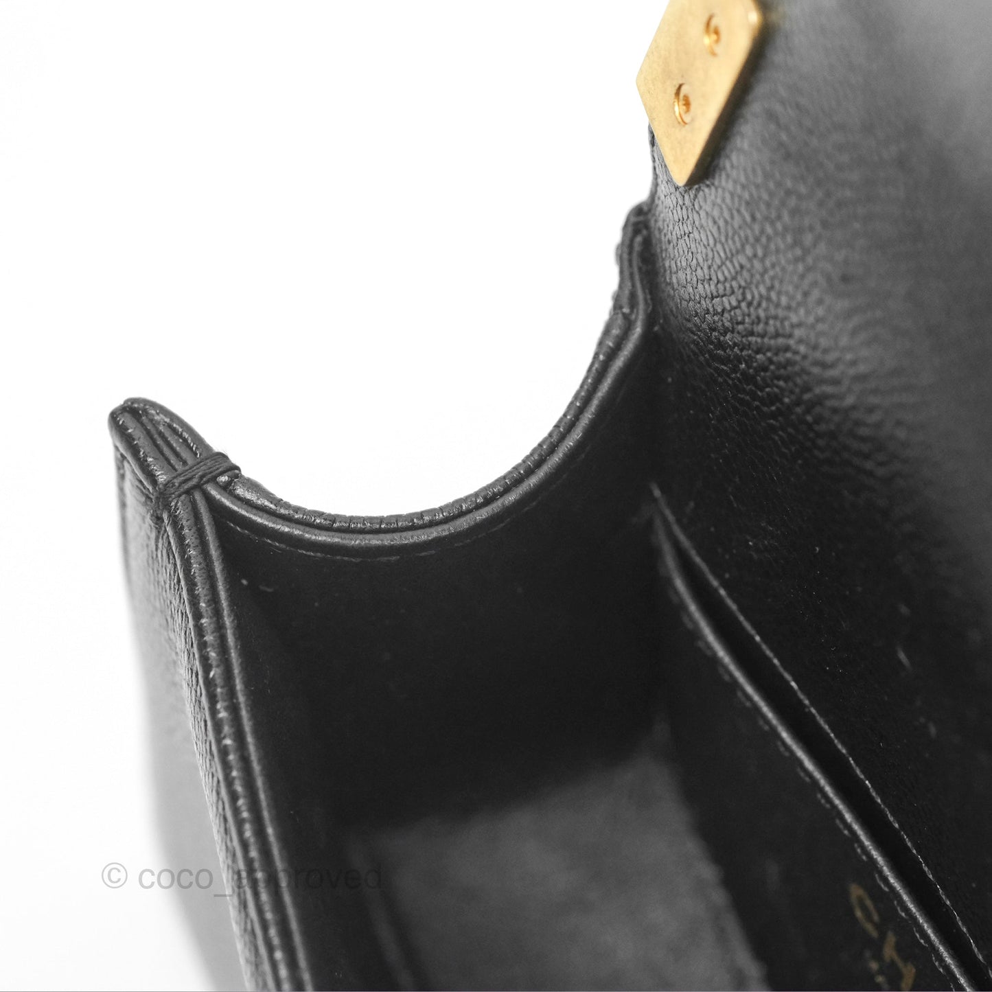Chanel Mini Boy Black Caviar Aged Gold Hardware