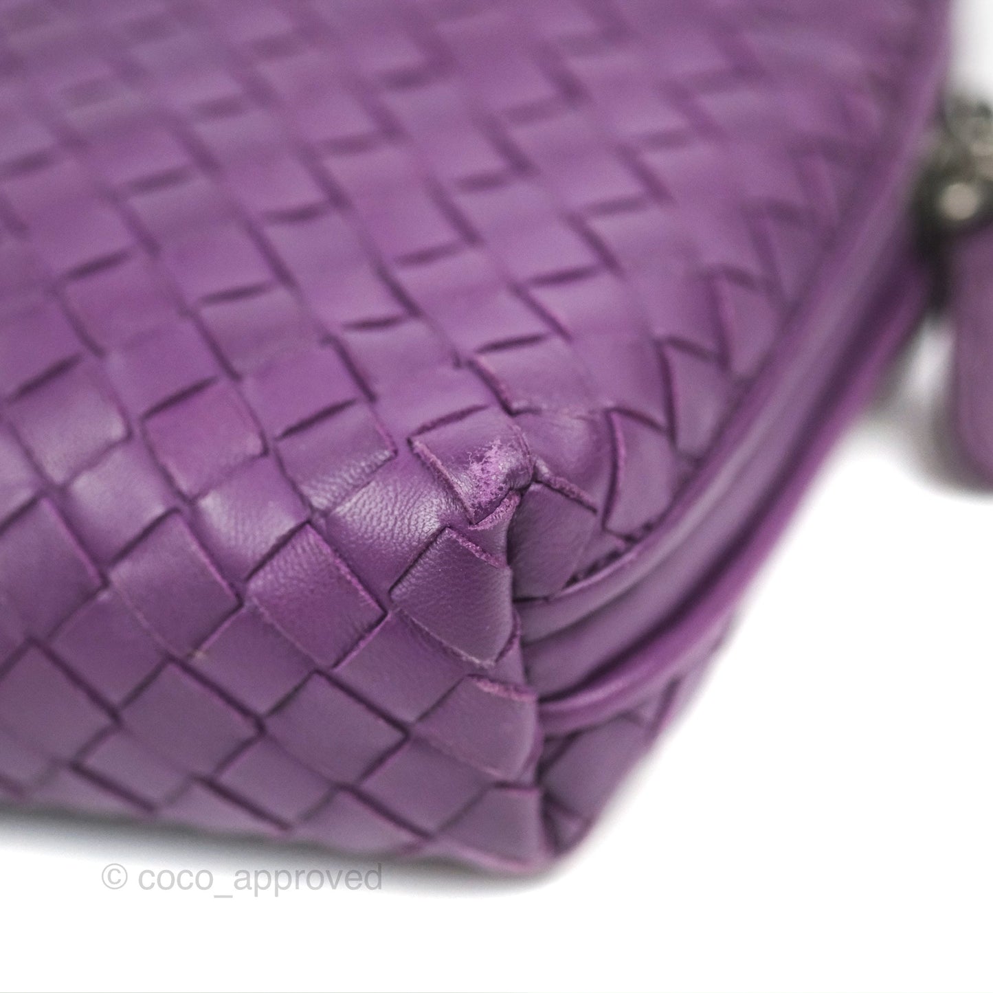 Bottega Veneta Crossbody Bag Intrecciato Leather Purple