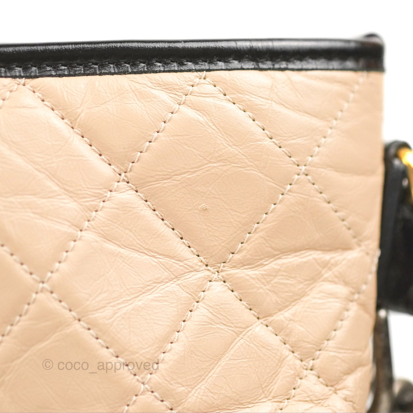 Chanel Large Gabrielle Shopping Tote Quilted Beige Aged Calfskin