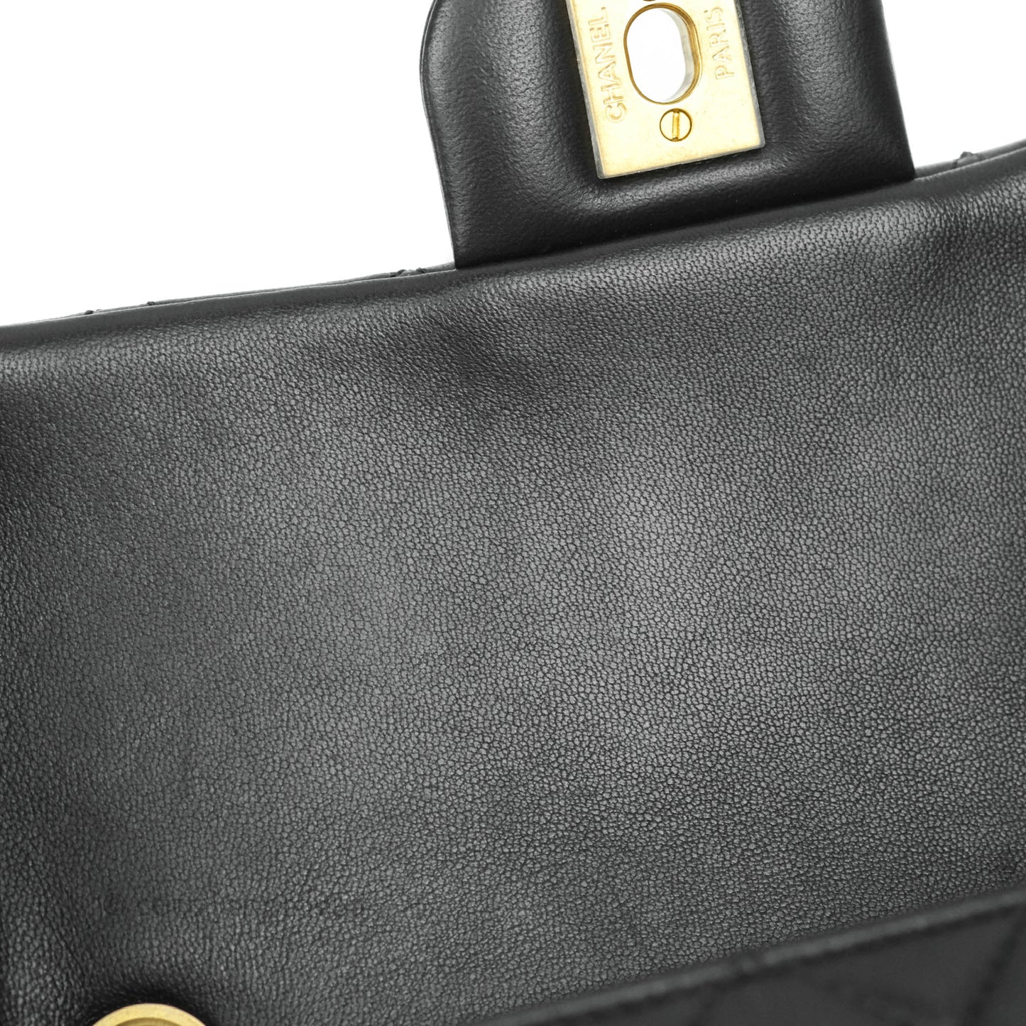 Chanel Mini Rectangular Pearl Crush Quilted Black Lambskin Gold Hardware