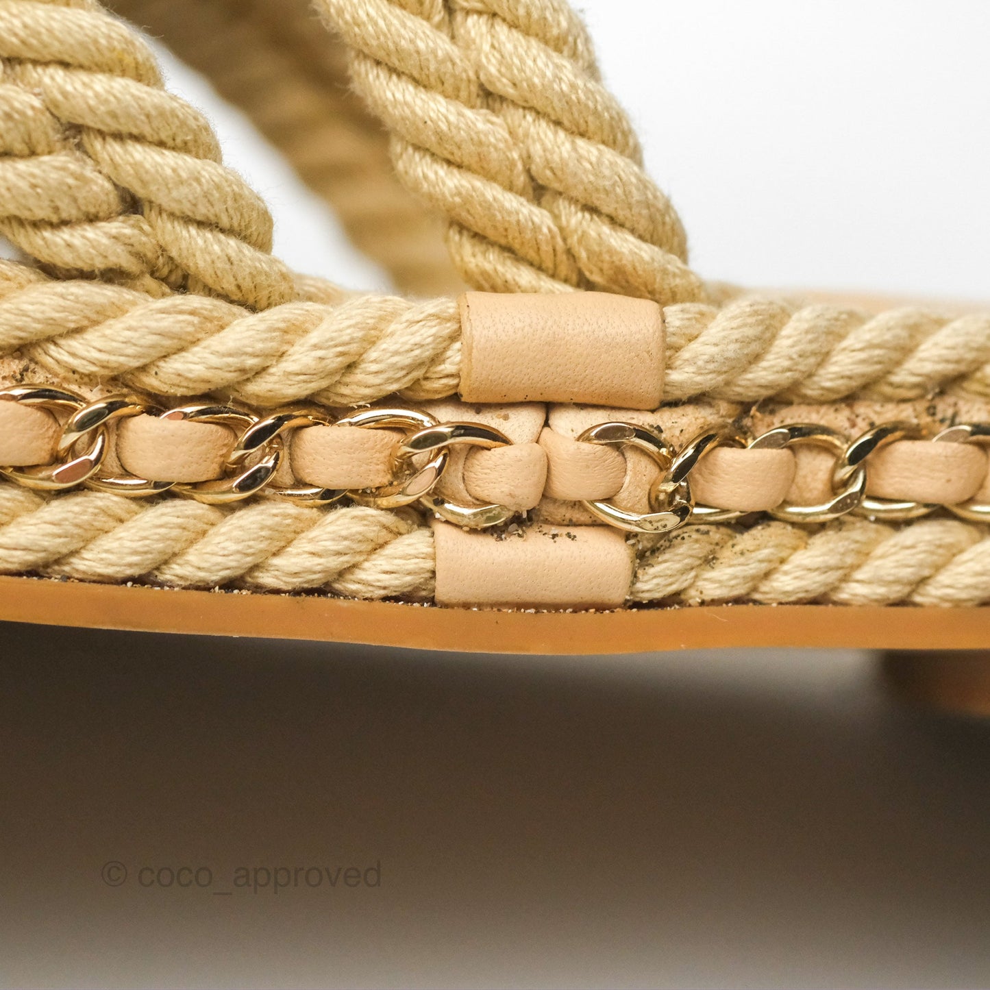 Chanel Cord Chain Slides Size 39