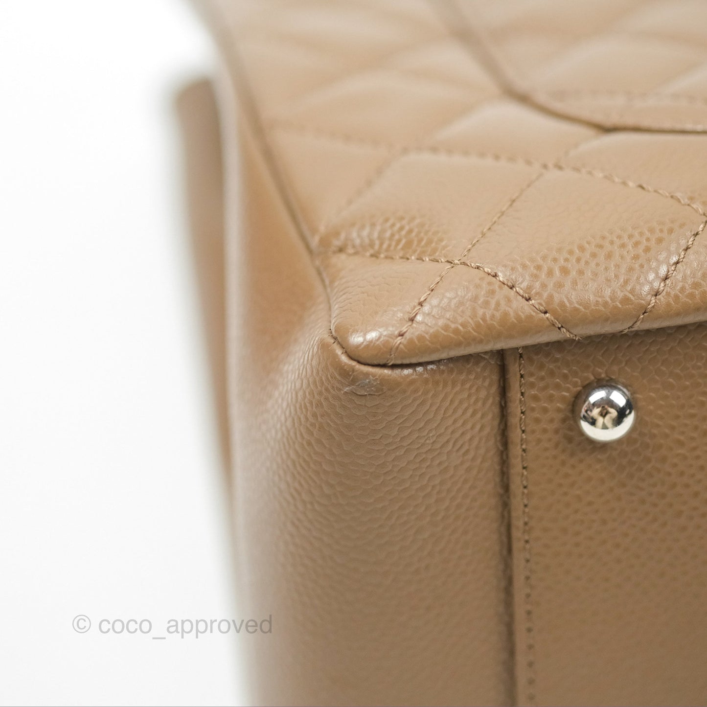 Chanel XL GST Brown Taupe Caviar Silver Hardware