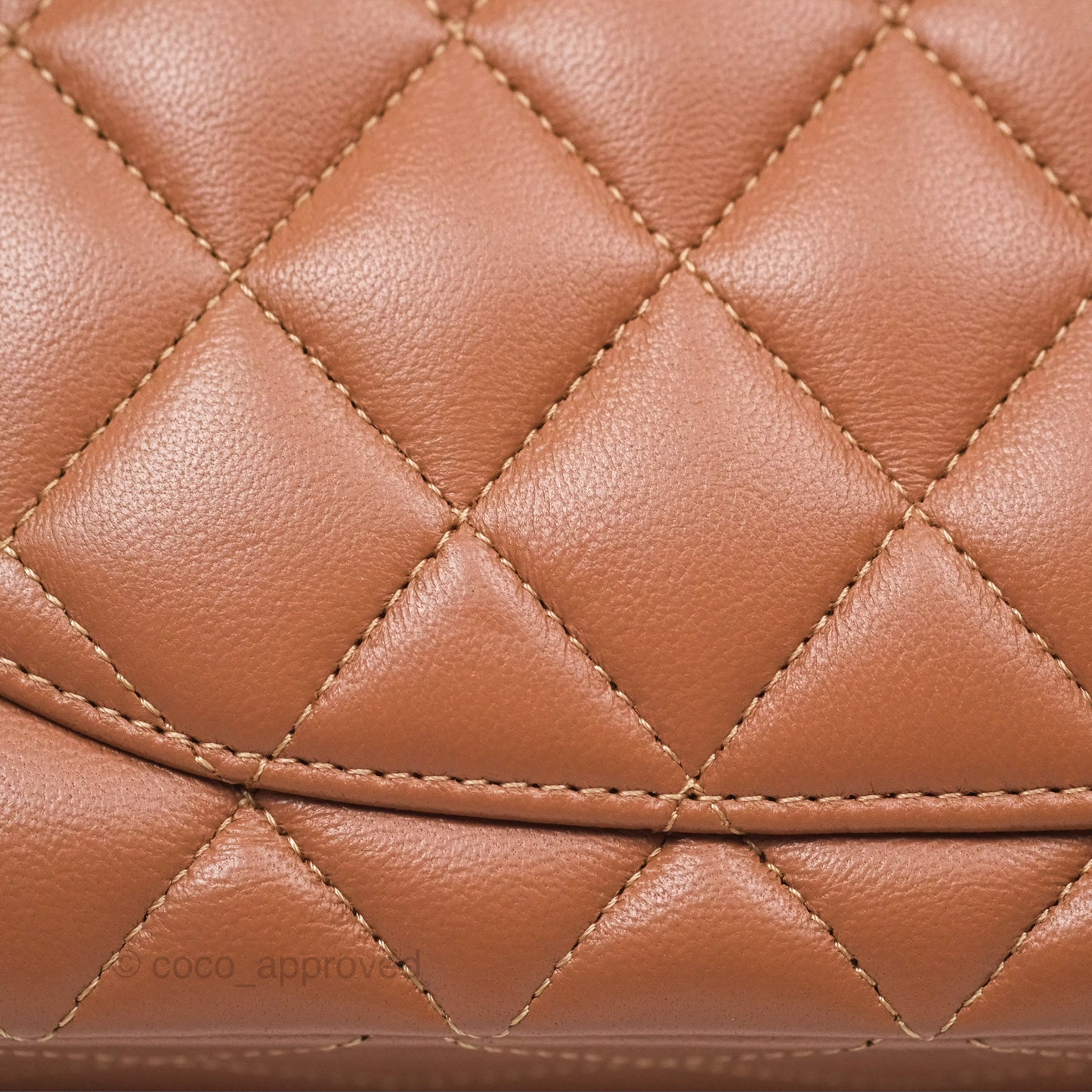 Chanel Small Classic Quilted Flap Dark Beige Caramel Lambskin Gold Hardware