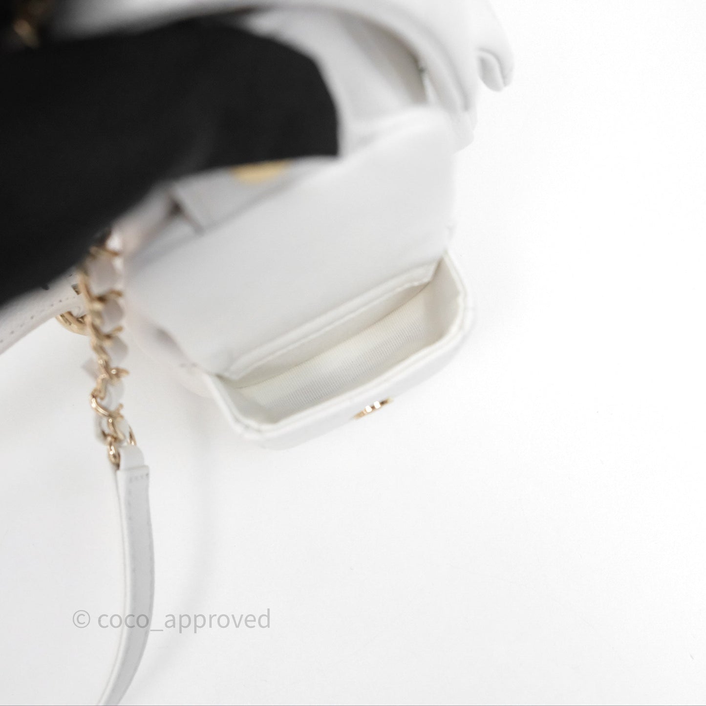 Chanel Small Duma Backpack White Caviar Gold Hardware