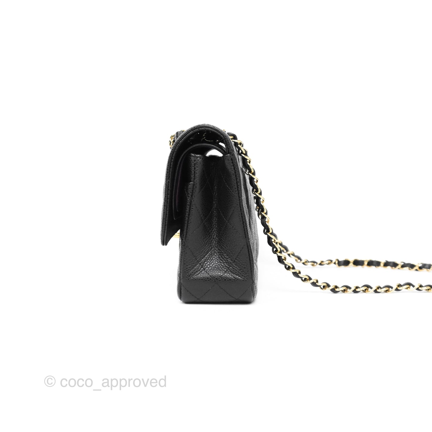 Chanel Classic M/L Medium Flap Quilted Black Caviar Gold Hardware
