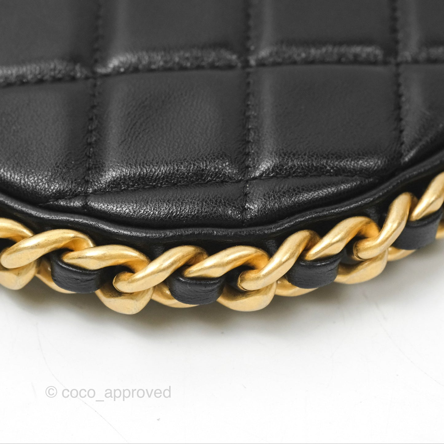Chanel Chain Around Hobo Bag Black Lambskin Aged Gold Hardware 23B