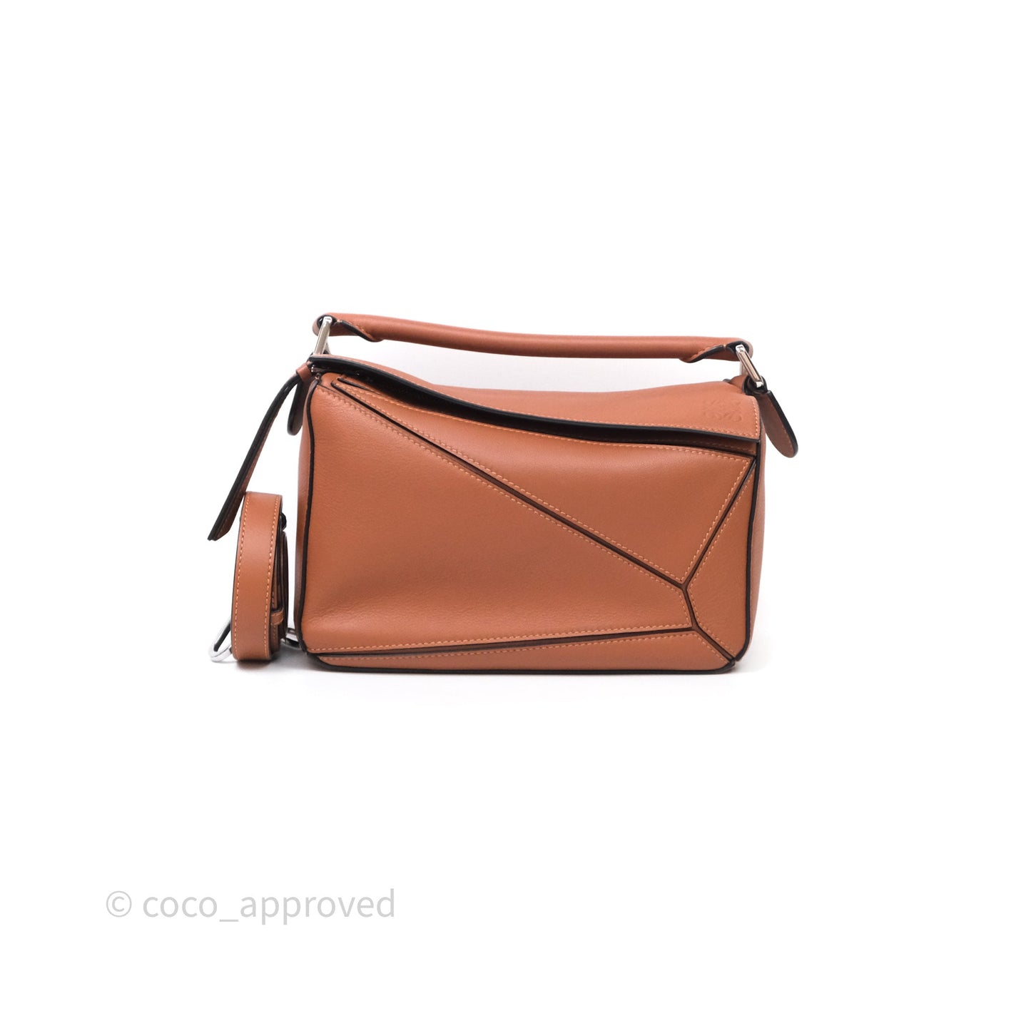 Loewe Small Puzzle Bag Tan Calfskin Gold Hardware