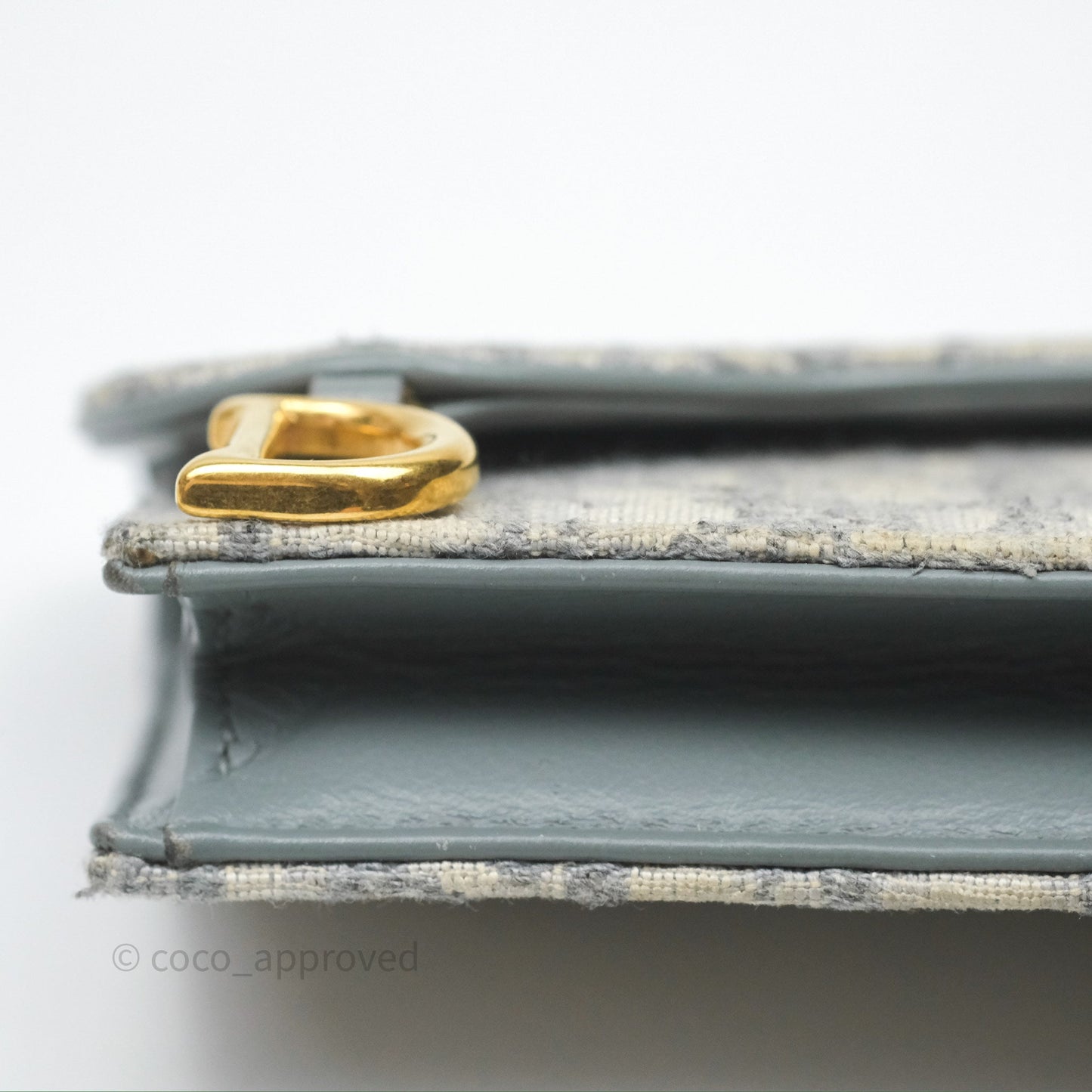 Christian Dior Saddle Bloom Card Holder Gray Dior Oblique Jacquard