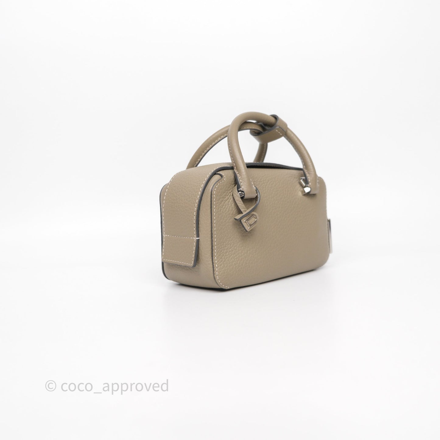 Delvaux Cool Box Nano Ivory Taurillon Soft Grained Calfskin Palladium Hardware