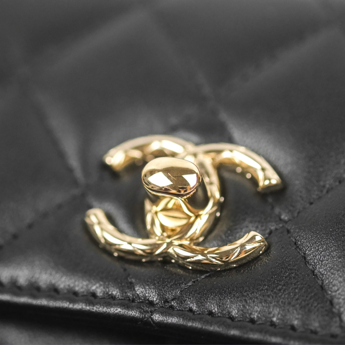 Chanel Mini Quilted Clutch With Chain Black Lambskin Gold Hardware