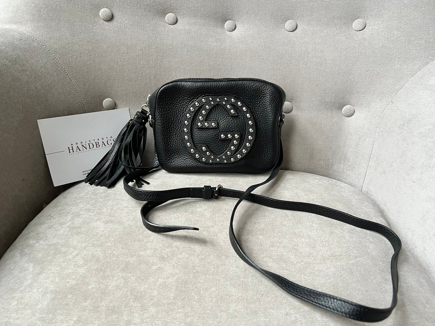 Luxury Gucci Trending 2025 Black Studded Soho Disco