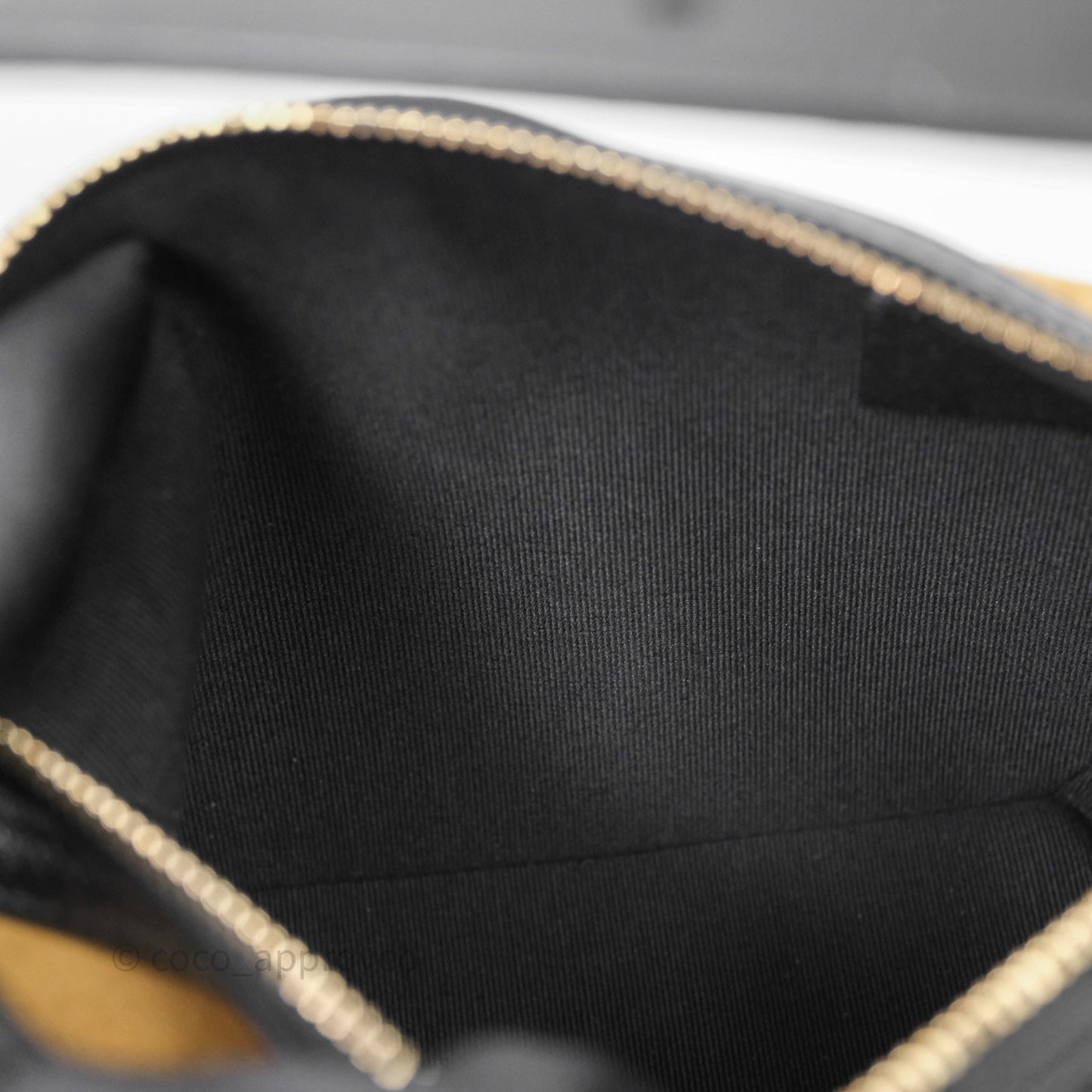 Chanel Hobo with Chain Brown Suede/ Black Calfskin Gold Hardware