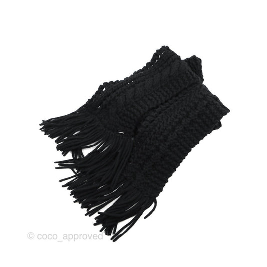 Chanel Fringe Scarf Black