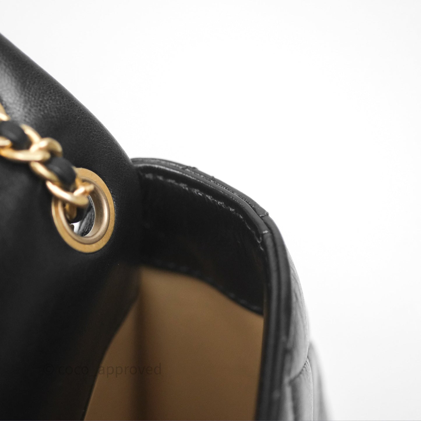 Chanel Quilted Flap Bag Black Lambskin Aged Gold Hardware 22P