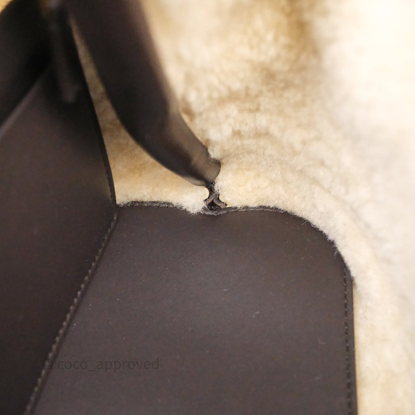 Bottega Veneta Shearling Aviator Small Andiamo Bag Brown