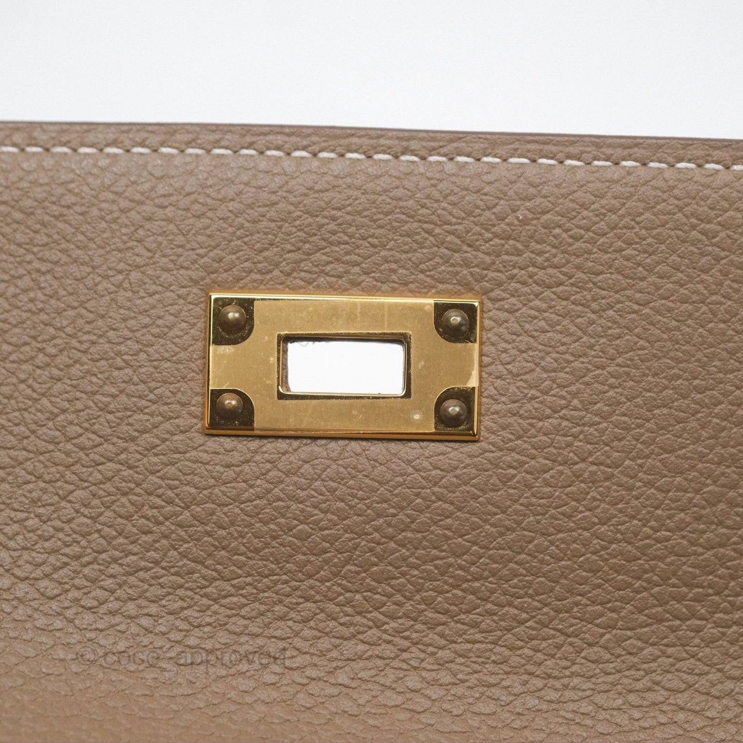 Hermès Kelly To Go Wallet Etoupe Evercolor Gold Hardware