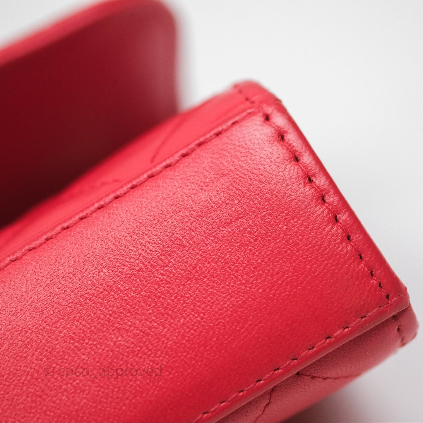 Chanel Mini Quilted Trendy CC Clutch With Chain Red Lambskin Gold Hardware