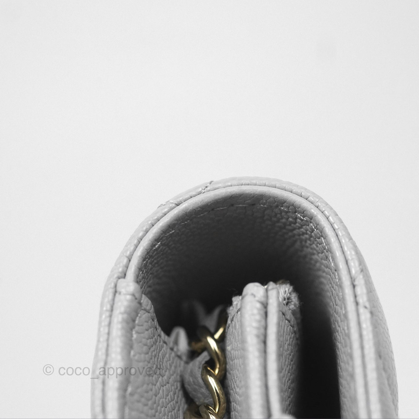 Chanel Quilted Classic Wallet on Chain WOC Grey Caviar Gold Hardware