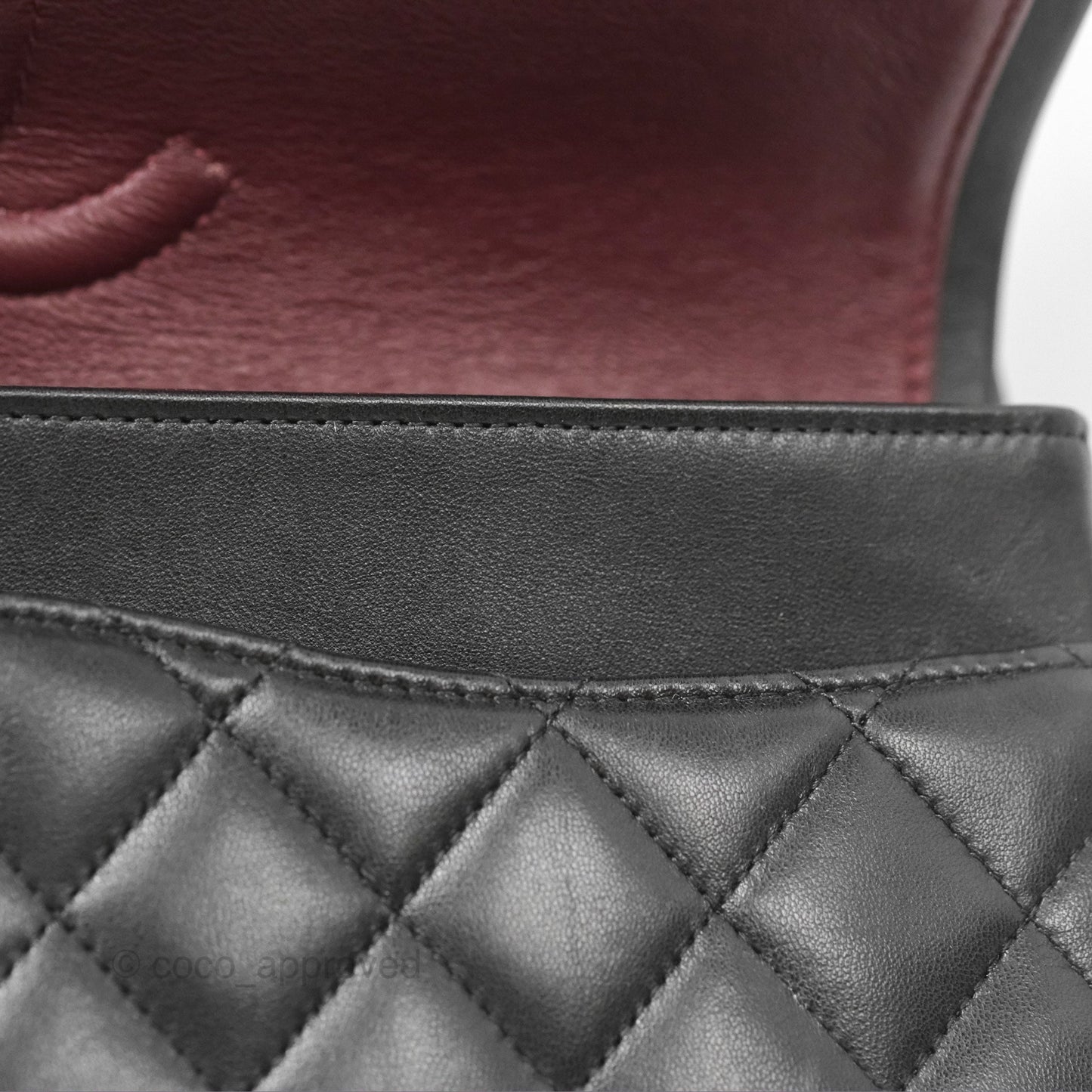Chanel Classic M/L Medium Flap Quilted Black Lambskin Silver Hardware
