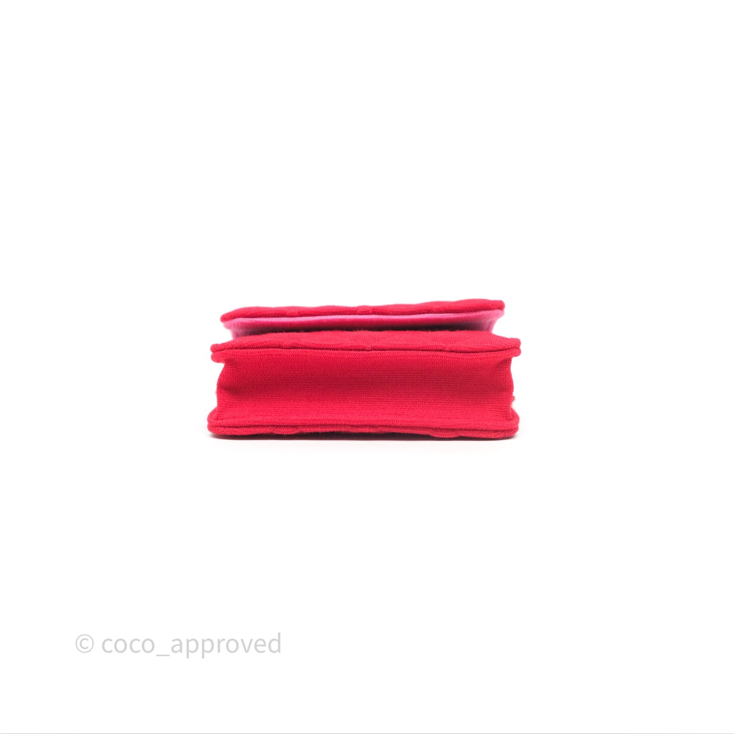 Chanel Mini Clutch With Chain Red Cotton Gold Hardware