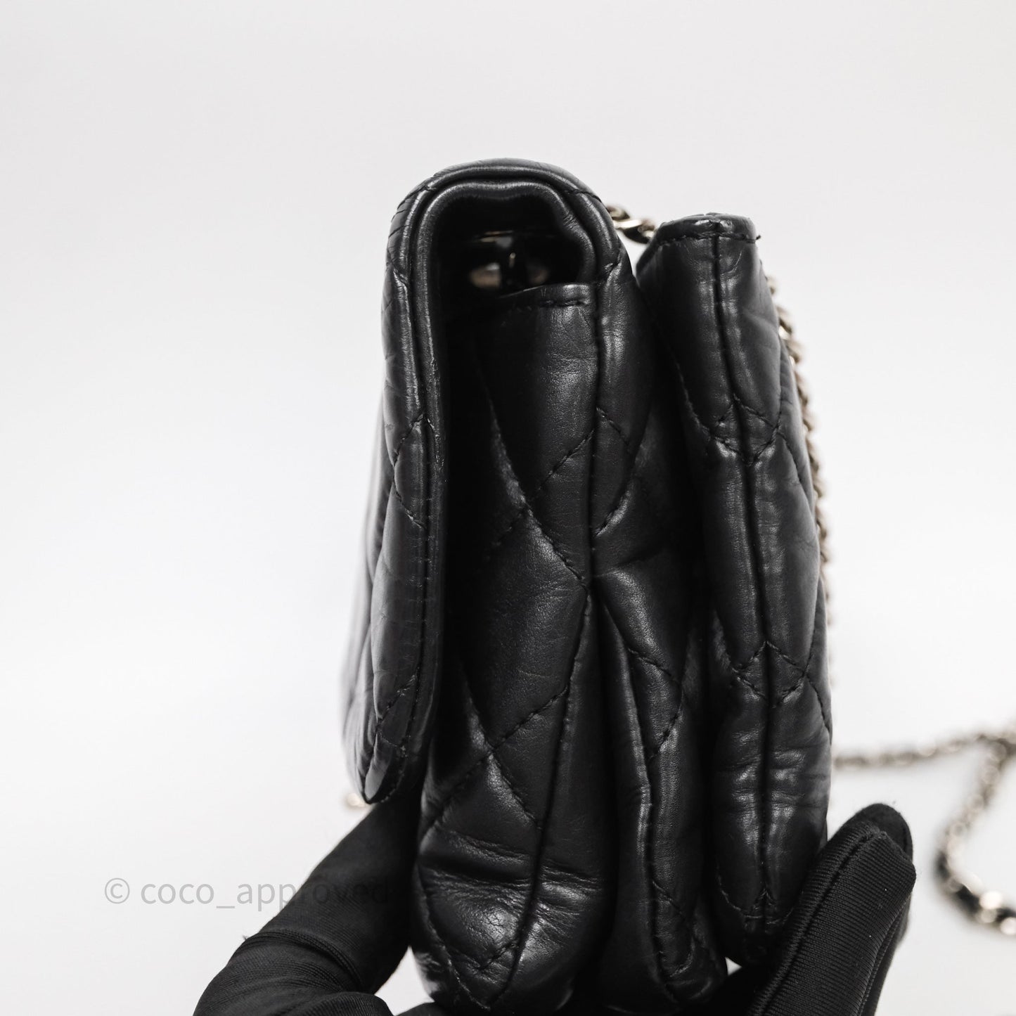 Chanel Quilted Flap Black Calfskin Silver Hardware