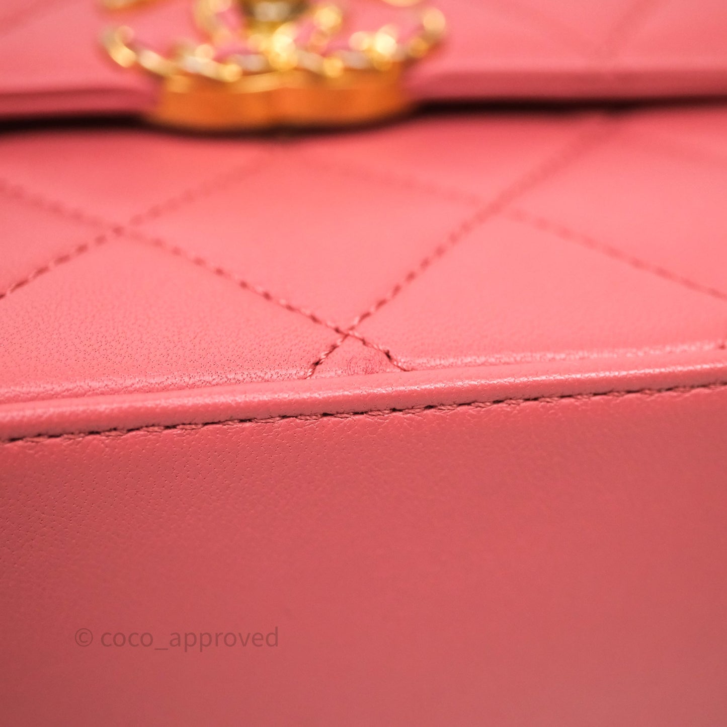 Chanel Quilted Chain Infinity Handle Bag Pink Lambskin Aged Gold Hardware