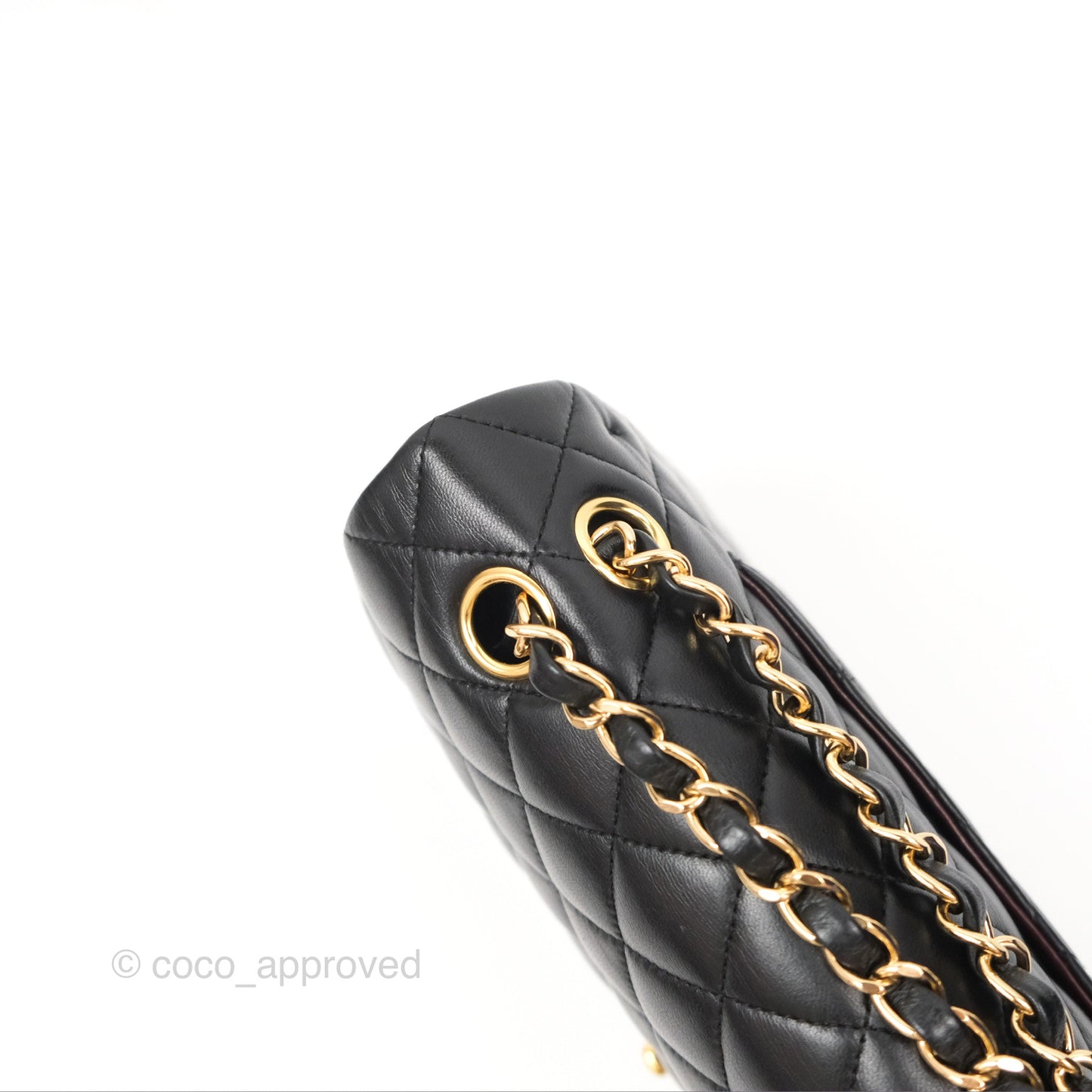 Chanel Classic M/L Medium Flap Quilted Black Lambskin 24K Gold Hardware