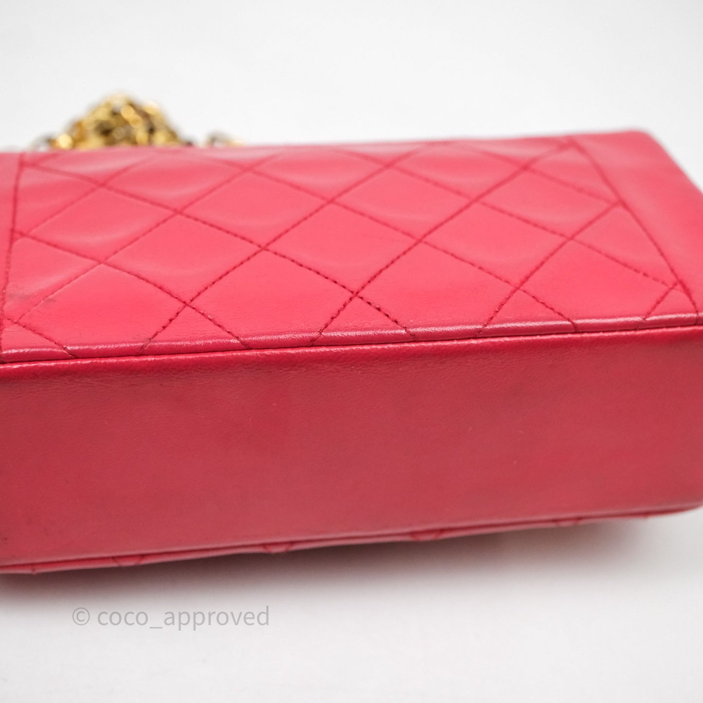 Chanel Vintage Mini Bijoux Chain Flap Bag Red Gold Hardware