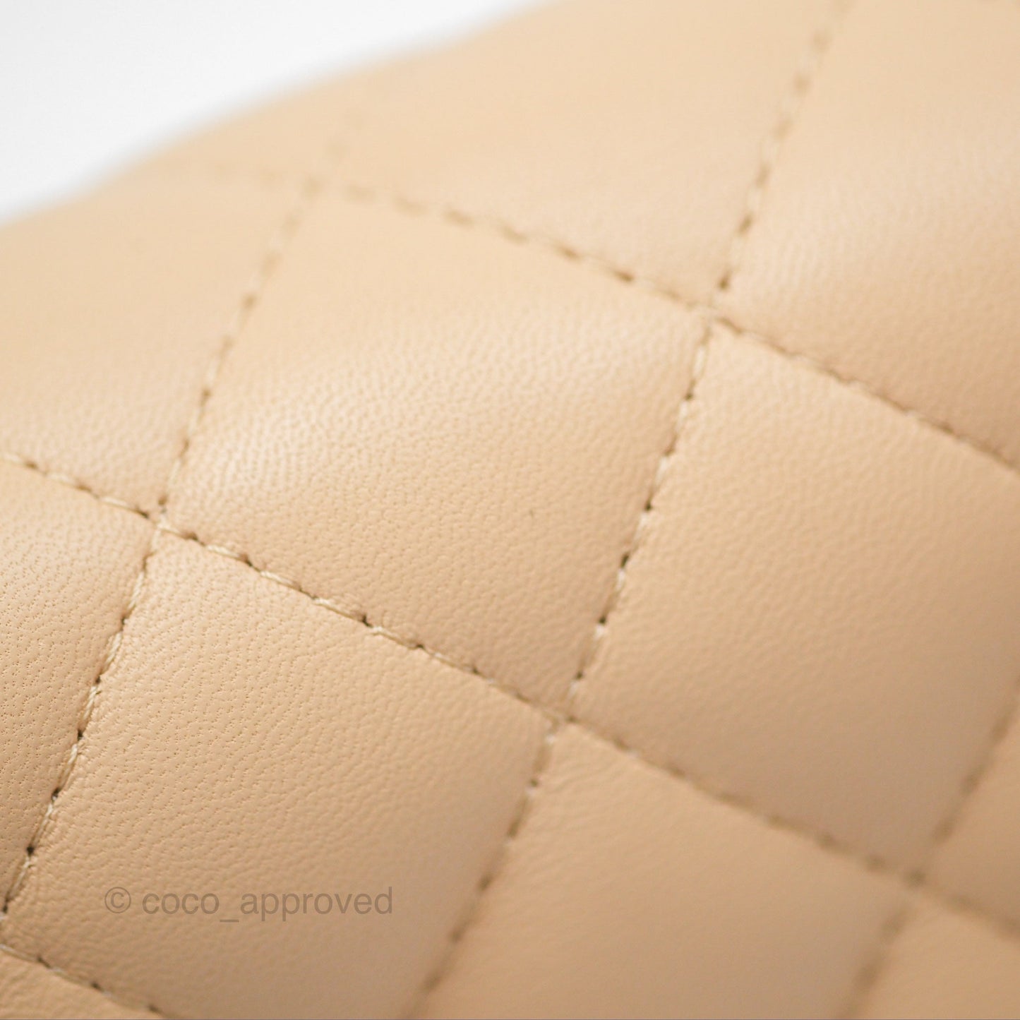 Chanel Quilted Mini Rectangular Beige Lambskin Gold Hardware
