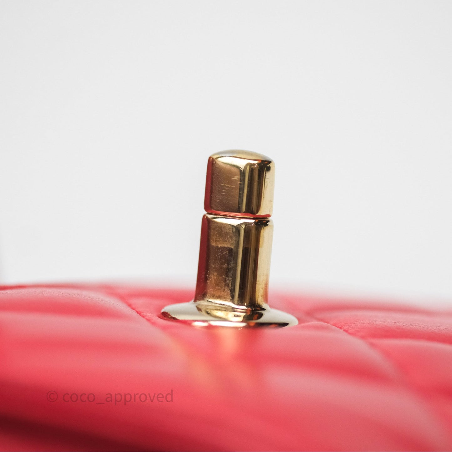 Chanel Mini Quilted Trendy CC Clutch With Chain Red Lambskin Gold Hardware