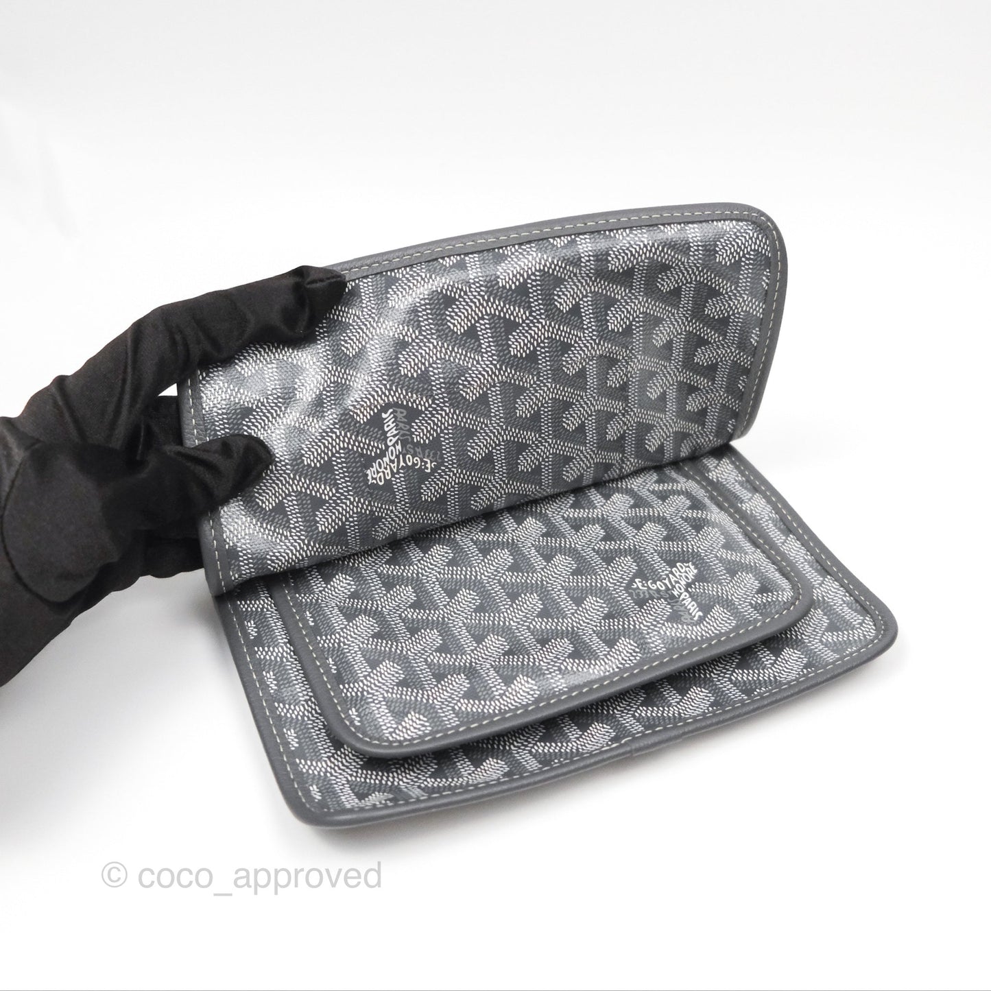 Goyard Plumet Pocket Wallet Grey Goyardine Canvas