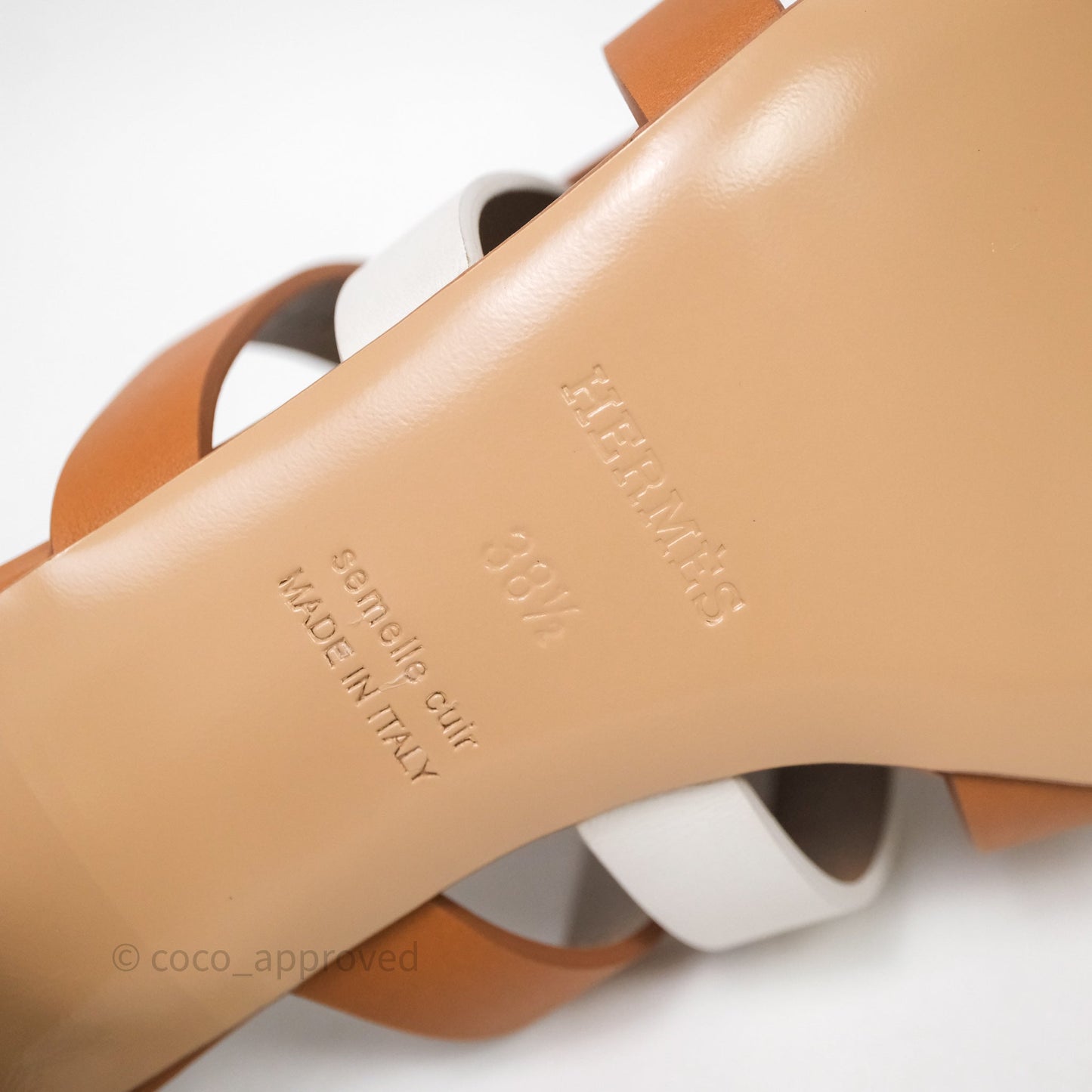 Hermes Amica Sandal Blanc/Naturel Size 38.5